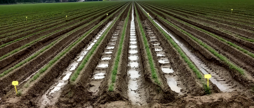 Drempels tussen ruggen (afspoelingsproef Flevoland)
